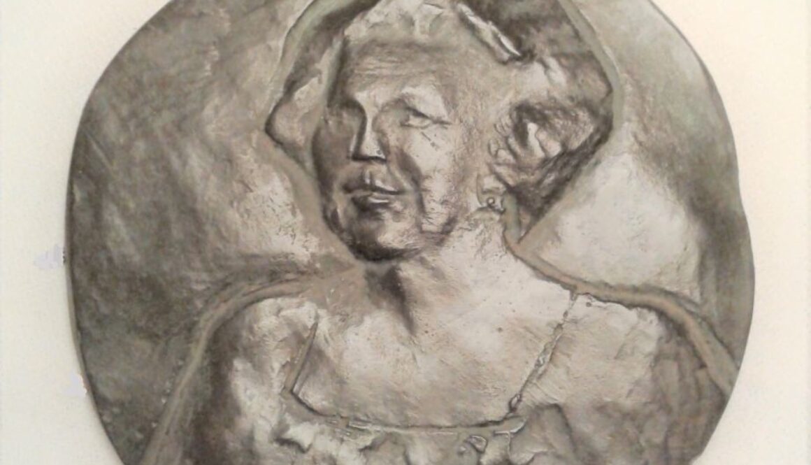 Marinavander Kooi-portret BEATRIX -penning , brons ds12 cm