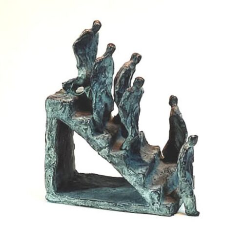 5-Marina van der Kooi-kleinetrap-brons 22 cm h